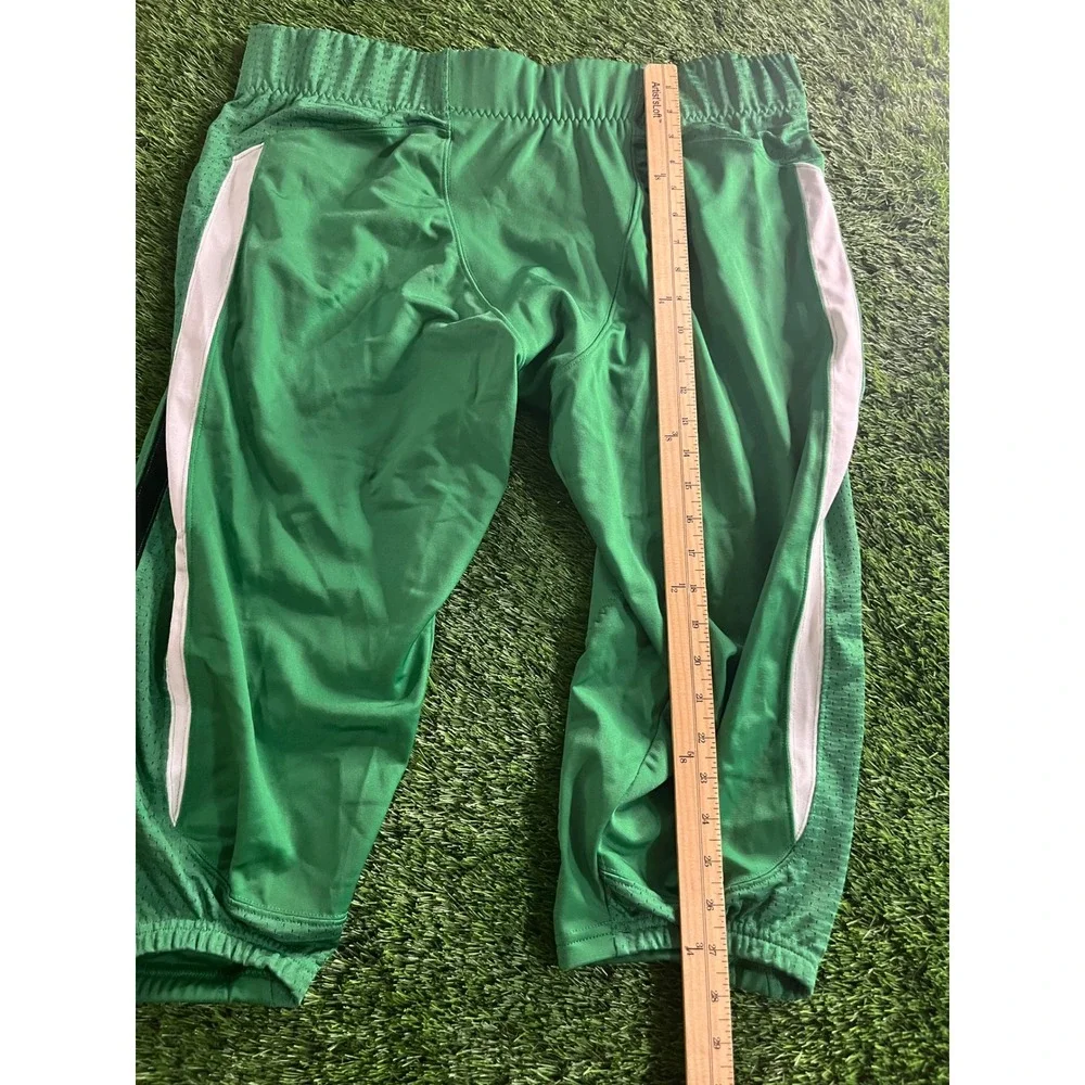 Nike Mens Football Pants 3XL Green White Padded 3/4 Length Integrated Pads